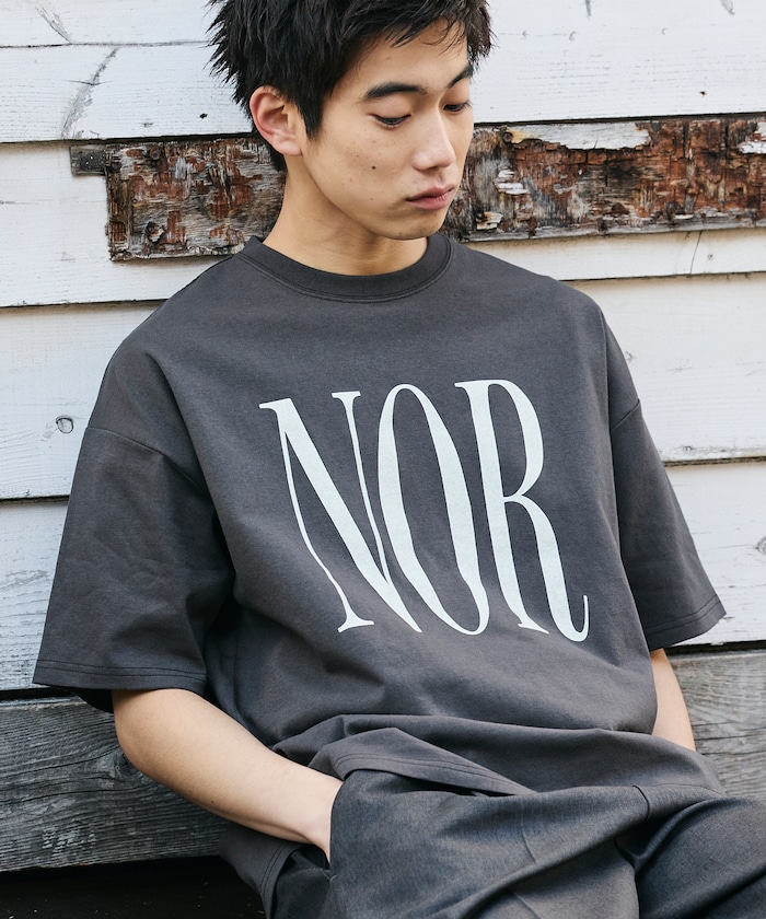 ビッグシルエット プリント クルーネック Tシャツ / NOR 【限定展開】