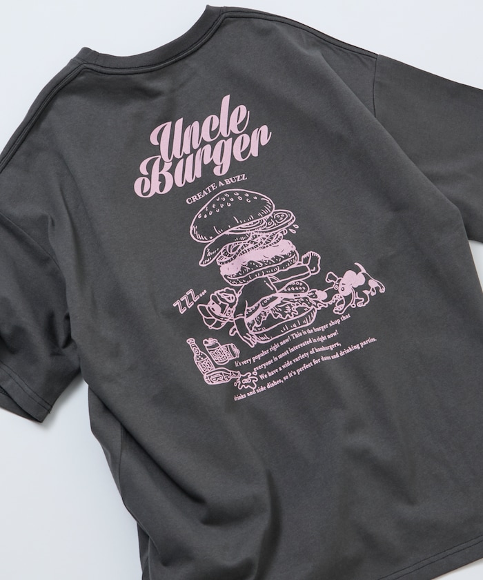 ビッグシルエット バックプリント クルーネック Tシャツ / Uncle Burger 【限定展開】