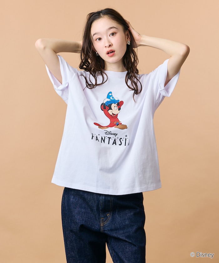 DISNEY/ディズニー『ファンタジア』/ミッキーマウス / クルーネック プリントTシャツ 【限定展開】