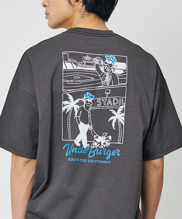 限定展開 Uncle Holiday ビッグシルエット バックプリント クルーネック Tシャツ