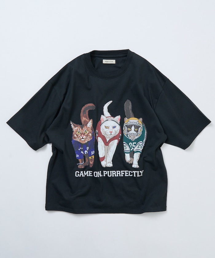 限定展開 ビッグシルエット バックプリント Tシャツ THREE CATS スリーキャッツ