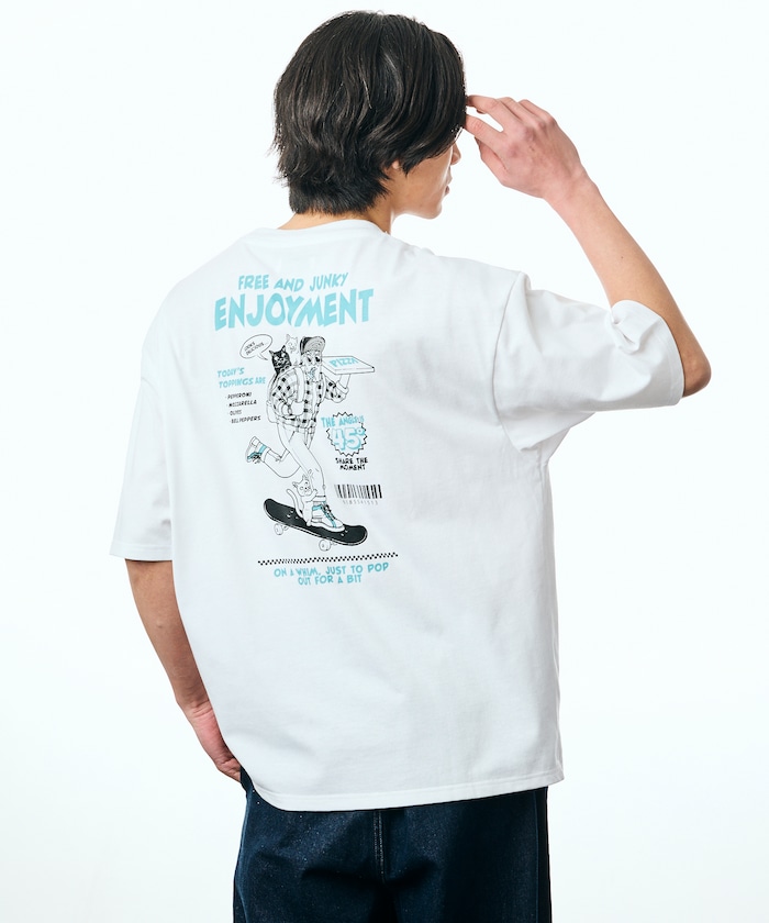限定展開 ビッグシルエット バックプリント Tシャツ SKATE MAN
