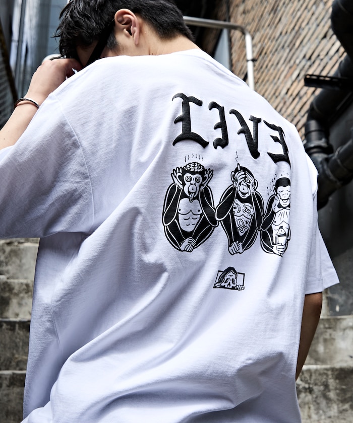 限定展開 LURKING CLASS×FREAK'S STORE 別注 ヴィンテージ加工 プリント Tシャツ LIV3