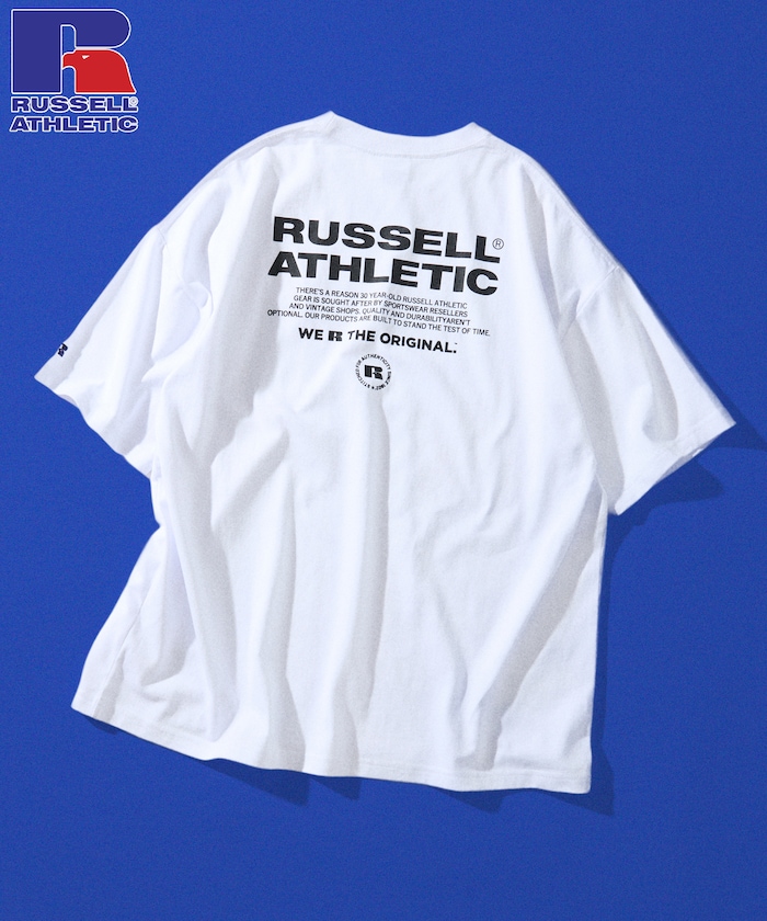 RUSSEL ATHLETIC×FREAK'S STORE 別注 ビッグシルエット ロゴバックプリント ポケットTシャツ 【限定展開】