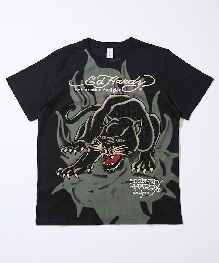 BLK RHINESTONE-ED HARDY SS TEE 【限定展開】