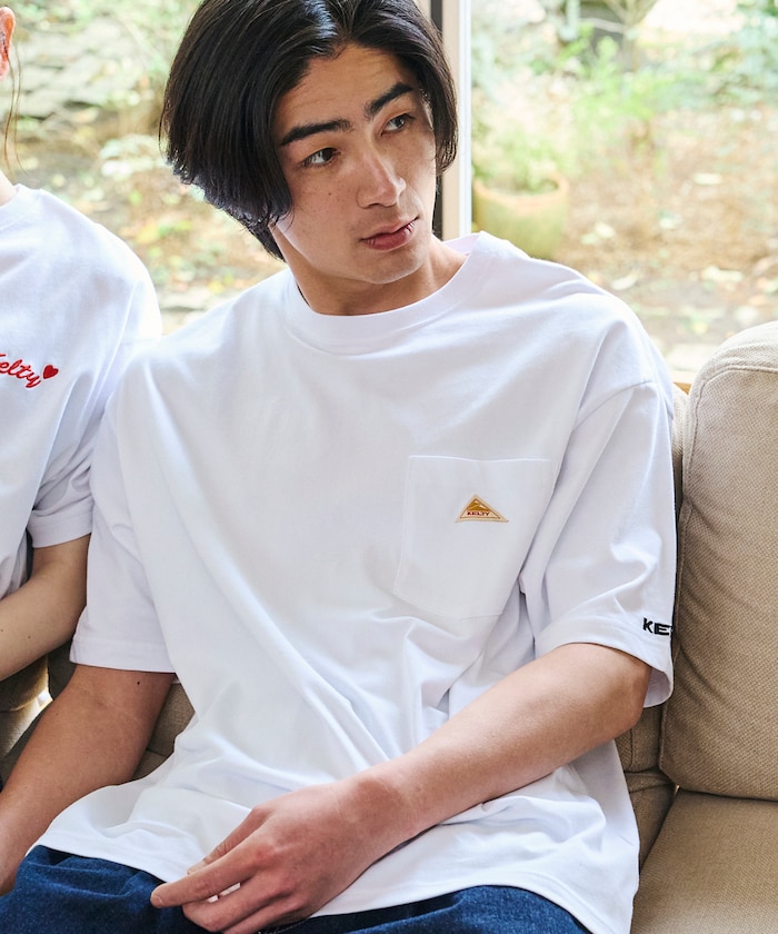 KELTY×FREAK'S STORE/ケルティ 別注 ワンポイント ヴィンテージロゴ クルーネック ポケットTシャツ 【限定展開】