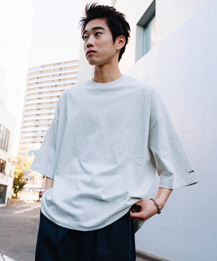 ビッグシルエット ワンポイント クルーネック Tシャツ / ワイドシルエット 【限定展開】