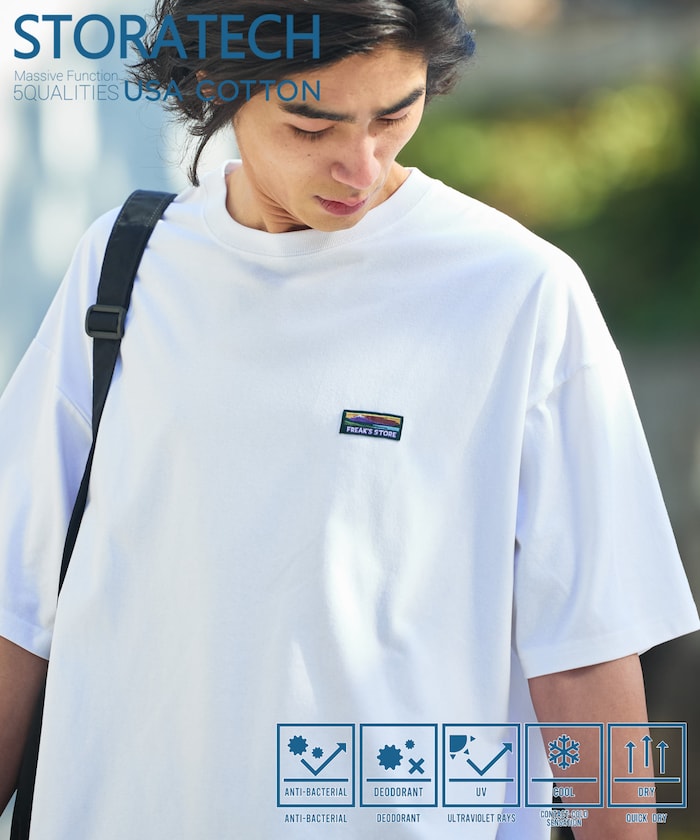 STORATECH/ストラテック ビッグシルエット ワンポイントロゴ Tシャツ/抗菌/防臭/制菌/UVカット/接触冷感/吸水速乾 【限定展開】