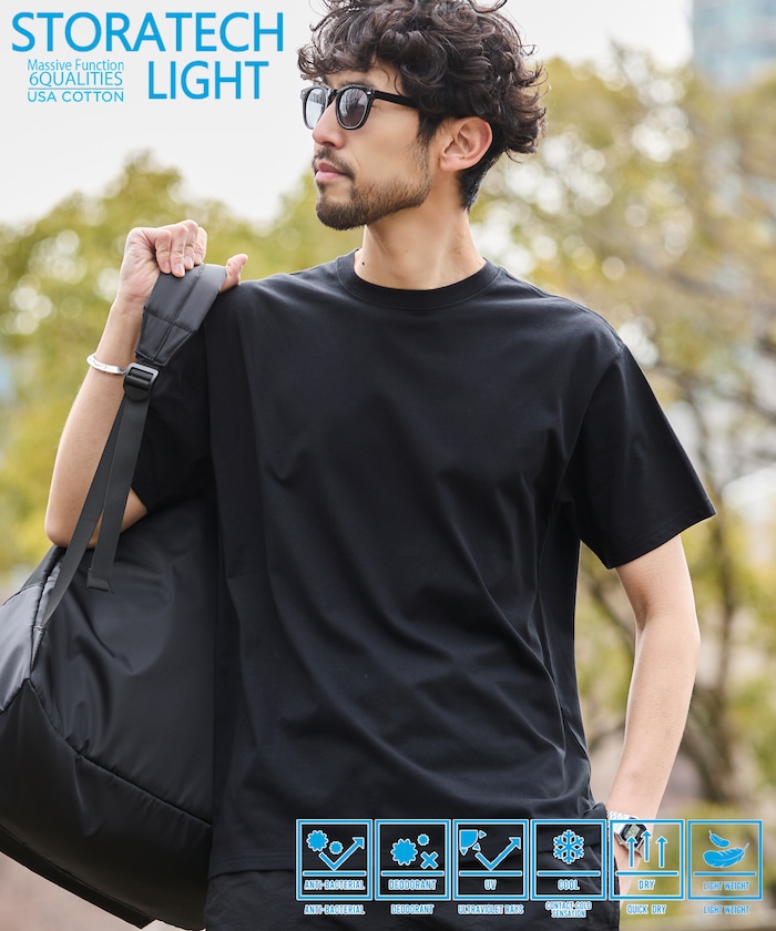 STORATECH/ストラテック ライトウェイト ベーシックシルエット Tシャツ/抗菌/防臭/制菌/UVカット/接触冷感/吸水速乾 【限定展開】