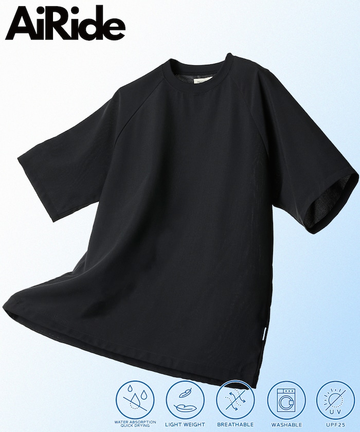 AiRide/エアライド リラックスフィット ラグランショートスリーブ  プルオーバー/吸水速乾/UVカット/ヘムコード 【限定展開】