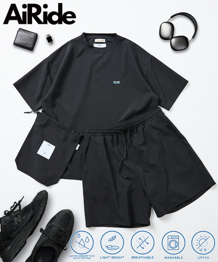 AiRide/エアライド パッカブル セットアップ / クルーネックプルオーバー / ショーツ 【限定展開】