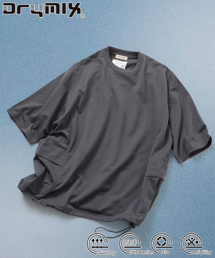 限定展開 Drymix(R) ドライミックス リラックスフィット サイドポケット Tシャツ 速乾 UVカット