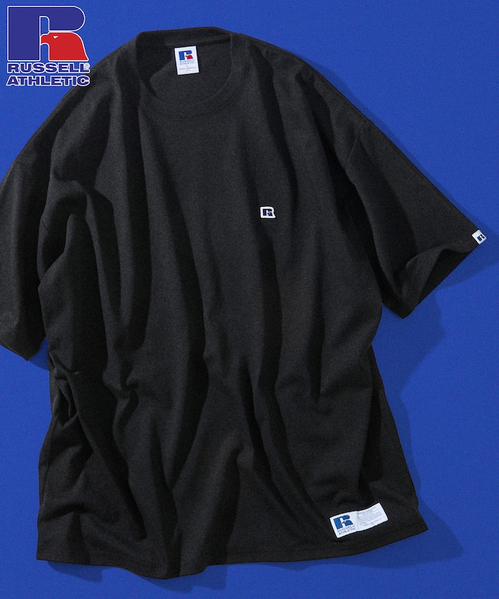 RUSSEL ATHLETIC×FREAK'S STORE 別注 ビッグシルエット ワンポイントロゴ クルーネック Tシャツ 【限定展開】