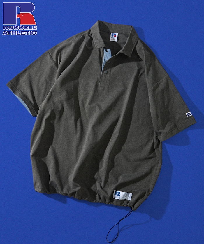 RUSSEL ATHLETIC×FREAK'S STORE 別注 ビッグシルエット ワンポイントロゴ 配色ポロシャツ 【限定展開】
