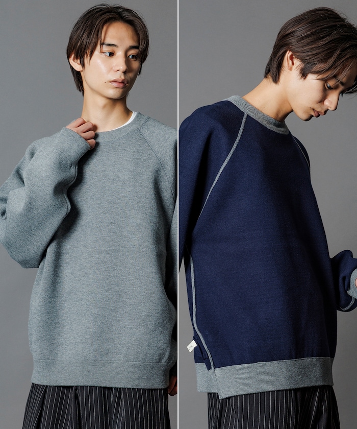 リラックスフィット 接結リバーシブル クルーネック ニット 【限定展開】