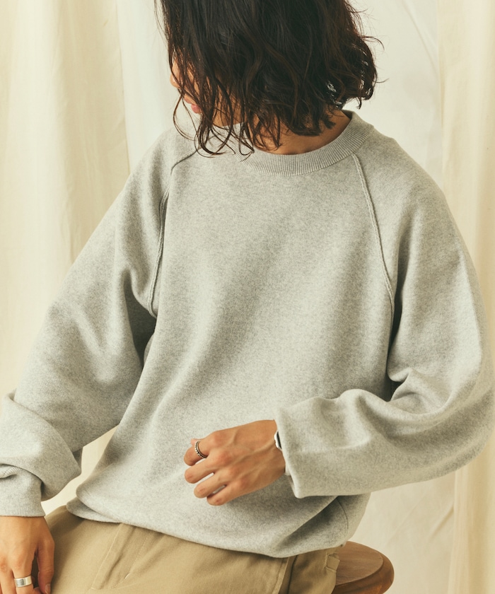 Relax Fit リラックスフィット スウェットライク クルーネック ニット 【限定展開】