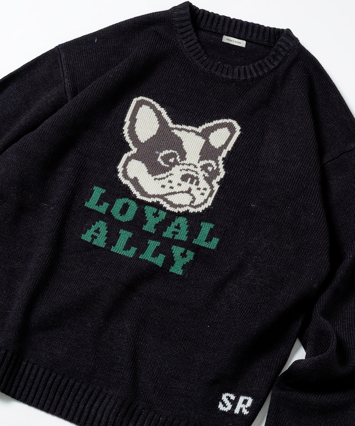 【FREAK'S STORE】 リラックスフィット ジャカード クルーネック ニット / DOG LOYAL ALLY 【限定展開】 male 【FREAK'S STORE】 リラックスフィット ジャカード クルーネック ニット / DOG LOYAL ALLY 【限定展開】 male
