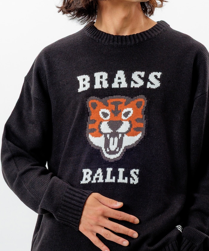 リラックスフィット ジャカード クルーネック ニット / TIGER BRASSBALLS 【限定展開】