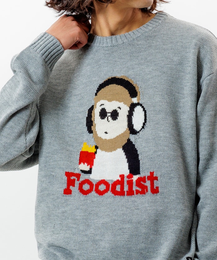 リラックスフィット ジャカード クルーネック ニット / OG Foodist 【限定展開】