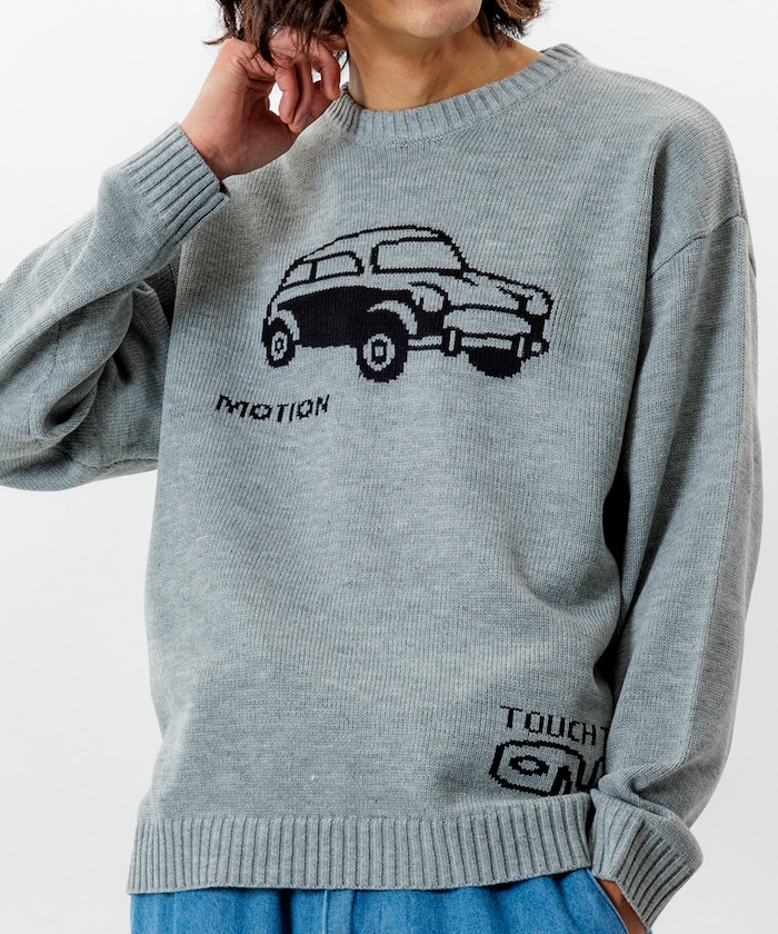 リラックスフィット ジャカード クルーネック ニット / CAR CRUX 【限定展開】
