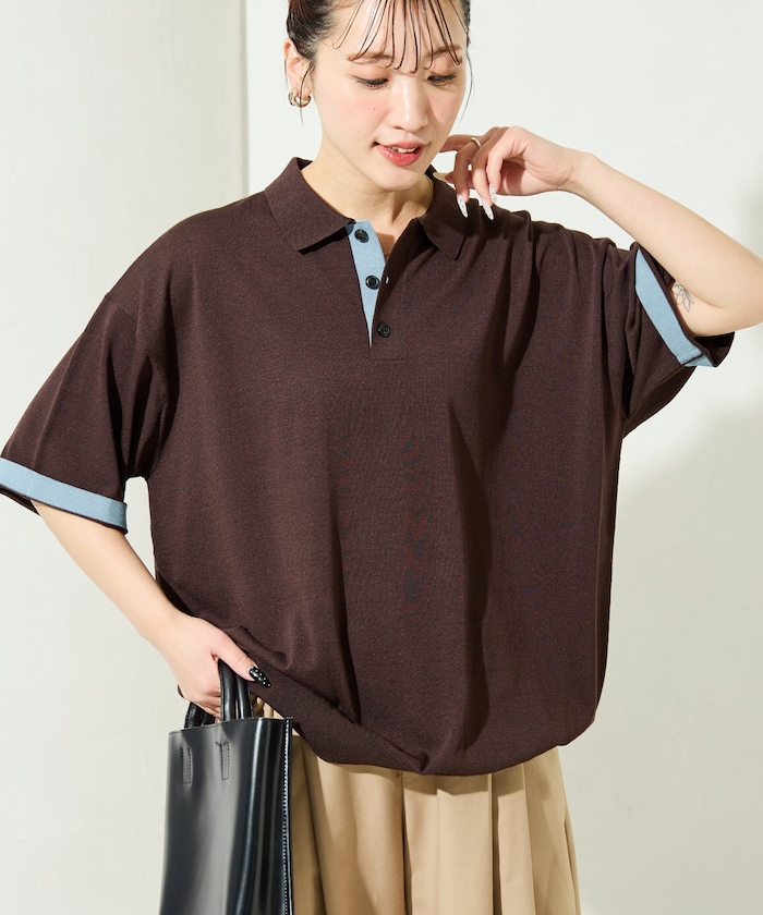 Relax Fit リラックスフィット クールタッチ 配色 ニットポロシャツ 【限定展開】