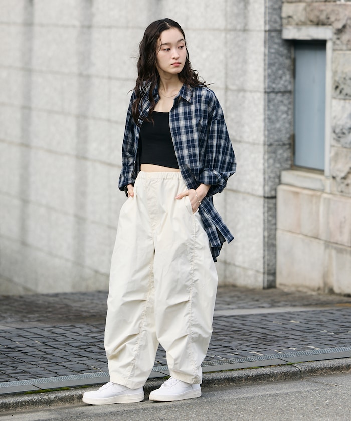 Quick Dry Fabric ワイドシルエット ポリリップクロス ミリタリーサーカスパンツ/UVカット/速乾 【限定展開】