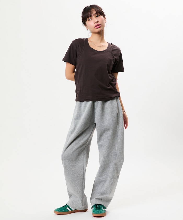 限定展開 ワイドシルエット クールタッチ  スウェット サーカスパンツ