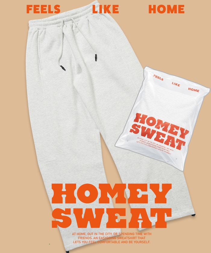 HOMEY SWEAT リラックスフィット パックスウェット ワイドパンツ ソフト 裏起毛 スウェットパンツ 【限定展開】