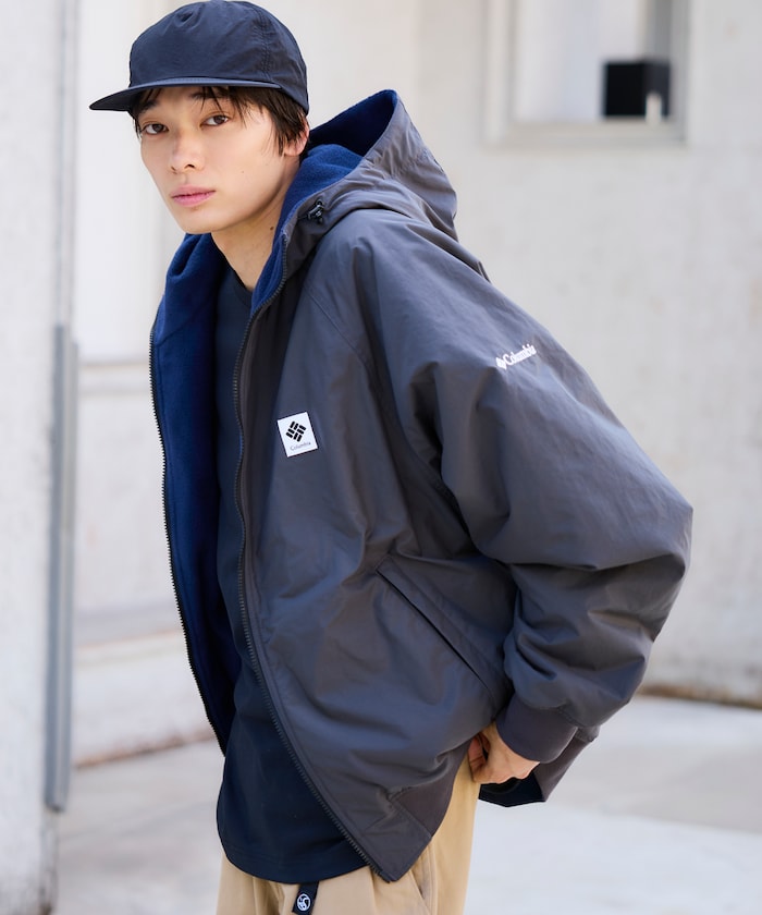 Columbia×FREAK'S STORE 別注 インペリアルパーク ワンポイントロゴ リバーシブル フーディー ジャケット 【限定展開】