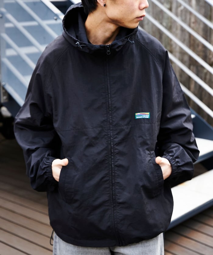 ビッグシルエット ナイロンフーディージャケット / ジップブルゾン 【限定展開】