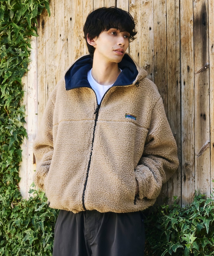 ワンポイントロゴ リバーシブル ボア フード ブルゾン 【限定展開】