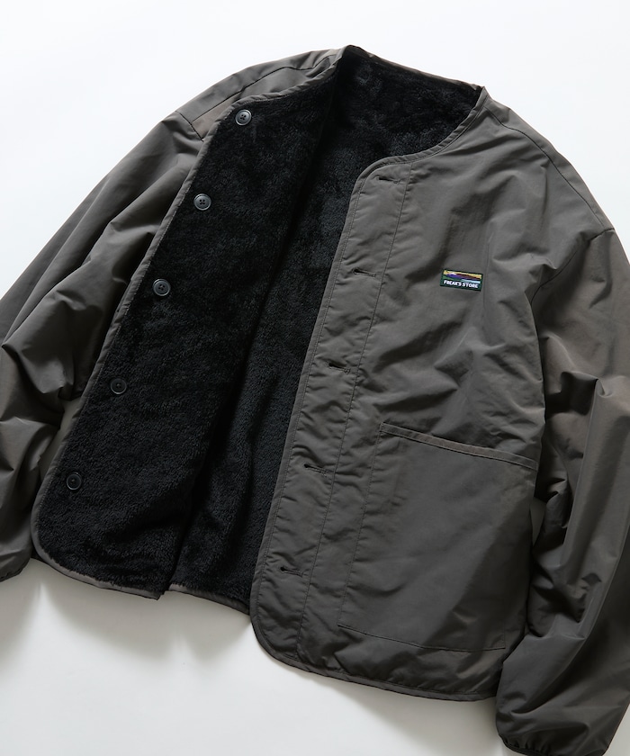 ワンポイントロゴ リバーシブル フリース クルーネック ブルゾン / 2WAY 【限定展開】
