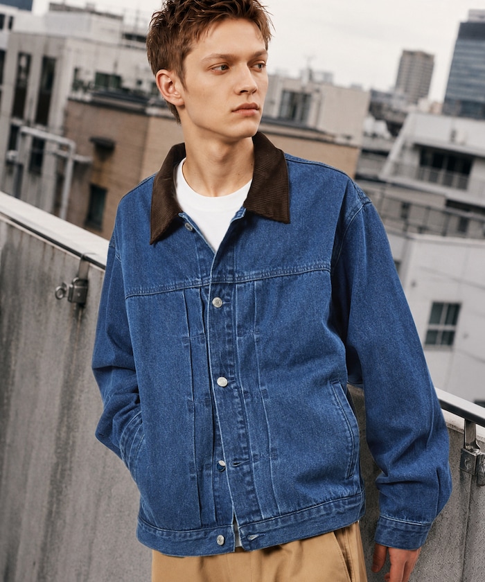FREAK'S STORE/コントラストカラー デニムジャケット 異素材切り替え