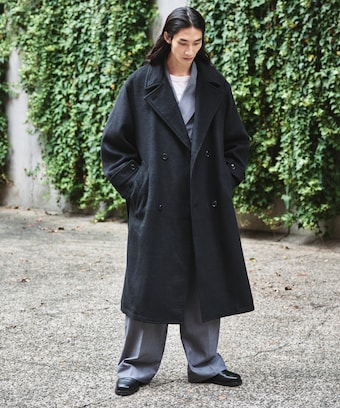 極美品】ハリスワーフロンドン チェスターコート ウール グリーン 44  