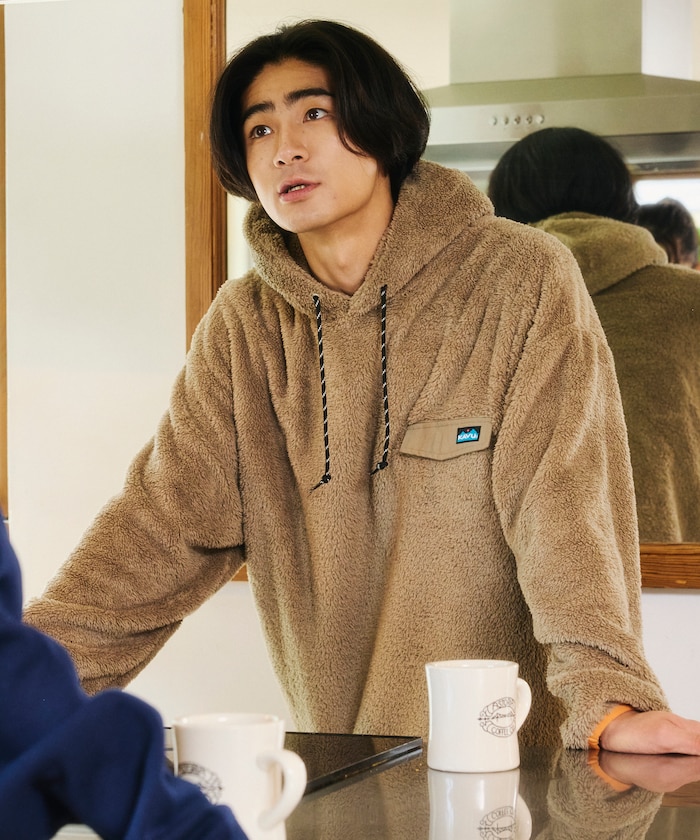 KAVU×FREAK'S STORE / カブ― 別注 シャギー フリース パーカー 【限定展開】