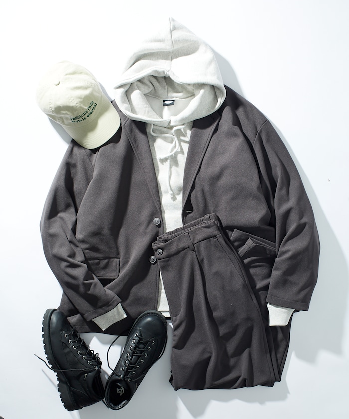 Relax Fit リラックスフィット コンフォータブル セットアップ テーラードジャケット イージーパンツ【限定展開】