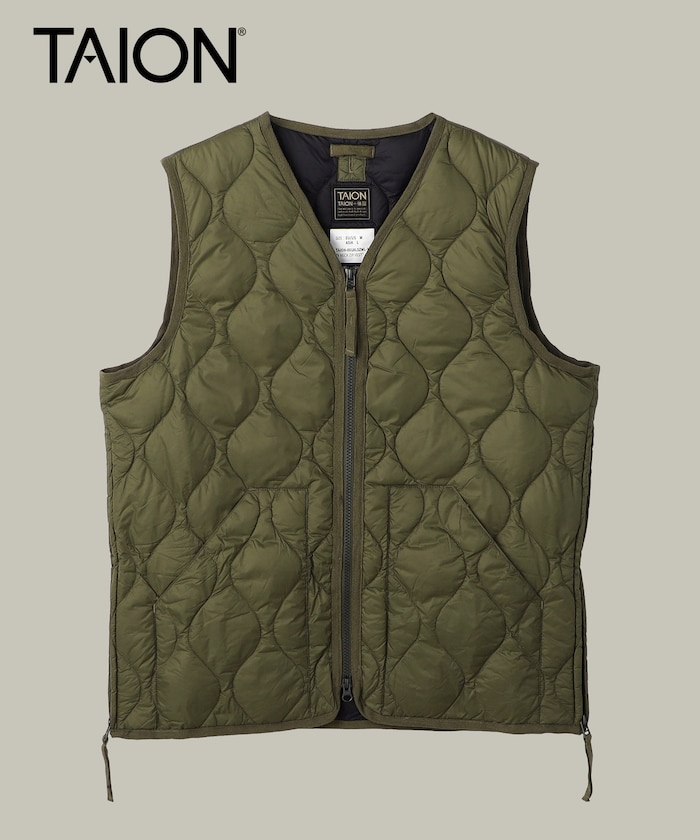 ミリタリー VネックWジップ ダウンベスト-ソフトシェル/ML V NECK ZIP DOWN VEST 【限定展開】