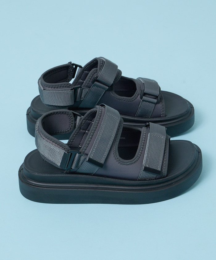 限定展開 2way ボリュームソール スダブルトラップ スポーツサンダル プラットフォームソール