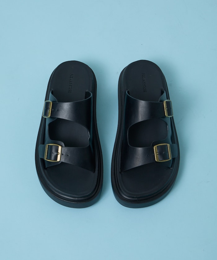 レザレットSW ダブルストラップ スライド サンダル / プラットフォームソール [23~28cm] 【限定展開】