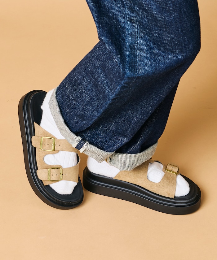 レザレットSW ダブルストラップ スライド サンダル / プラットフォームソール [23~28cm] 【限定展開】