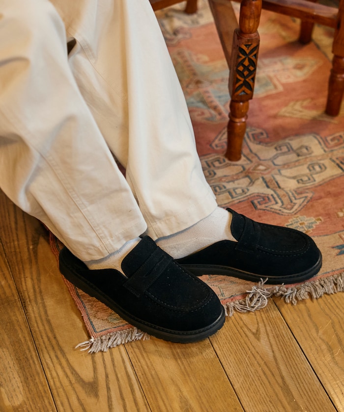 ベロアレザレット ローファーミュール / スリッポン [23~28cm] 【限定展開】