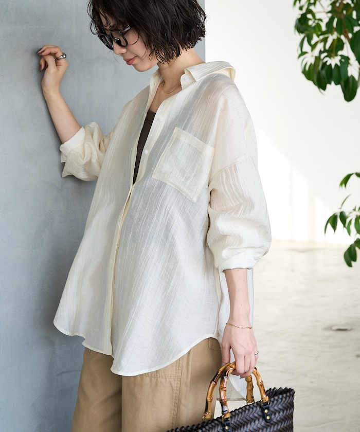 シアーワッシャービッグロングスリーブシャツ【限定展開】
