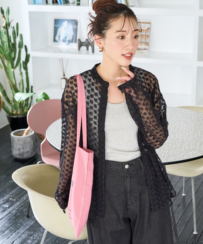 インドレース刺繍ロングスリーブシャツ【限定展開】