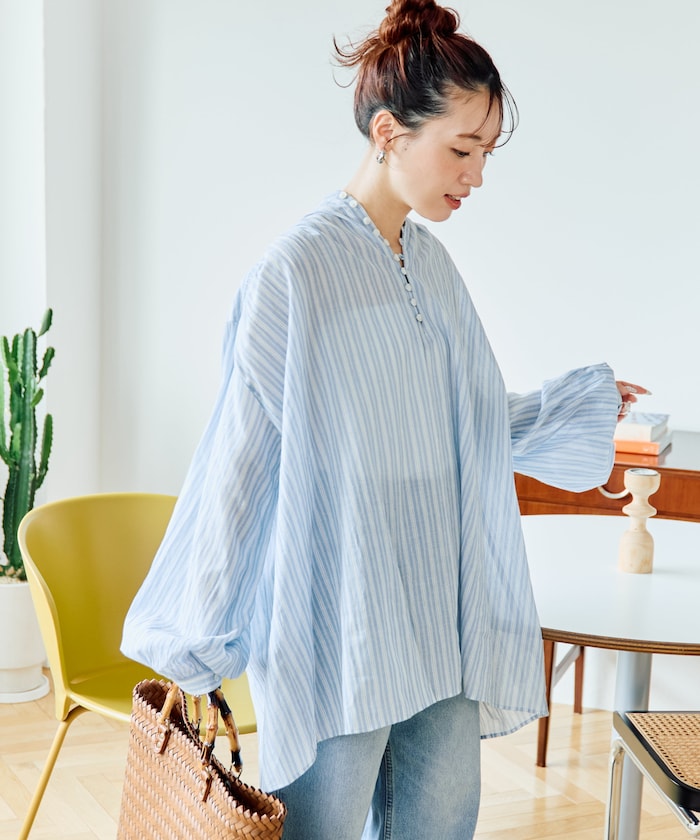 インドボリュームボタンブラウス【限定展開】