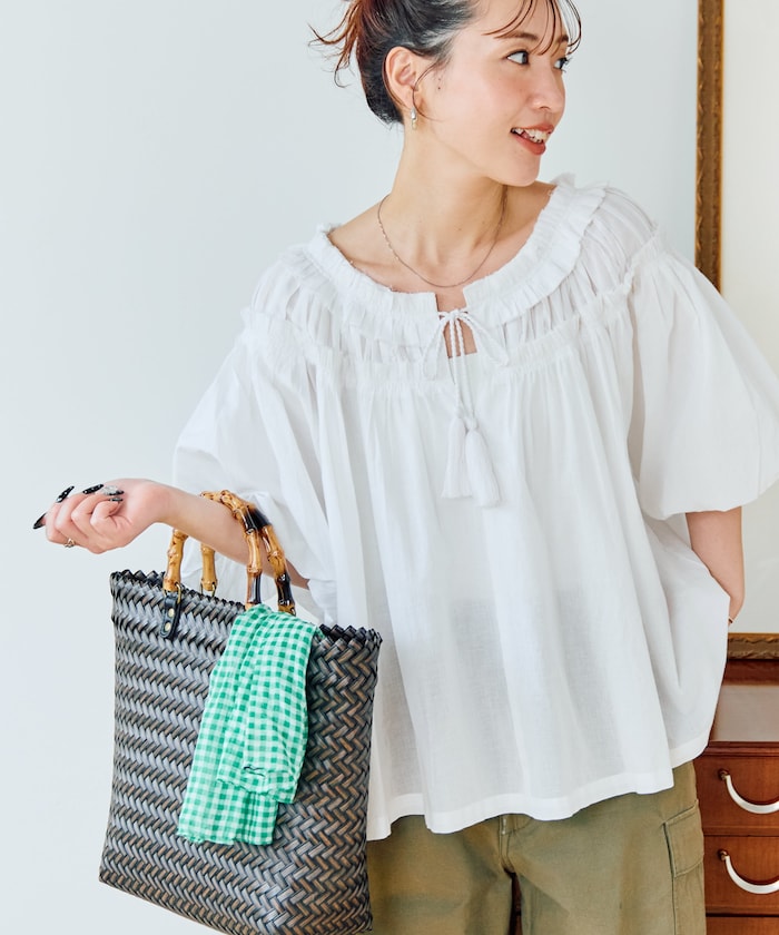 インドフリルスキッパーブラウス【限定展開】