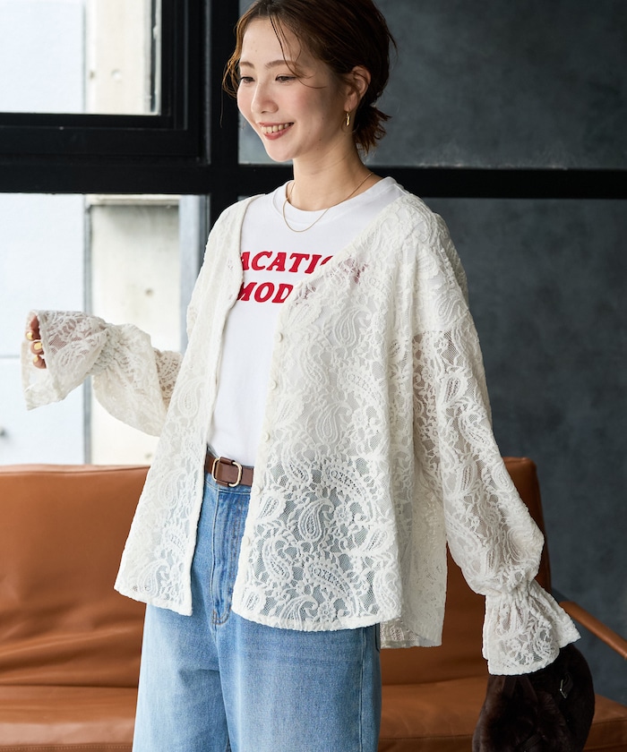 ペイズリー モール レース 2way ブラウス【限定展開】