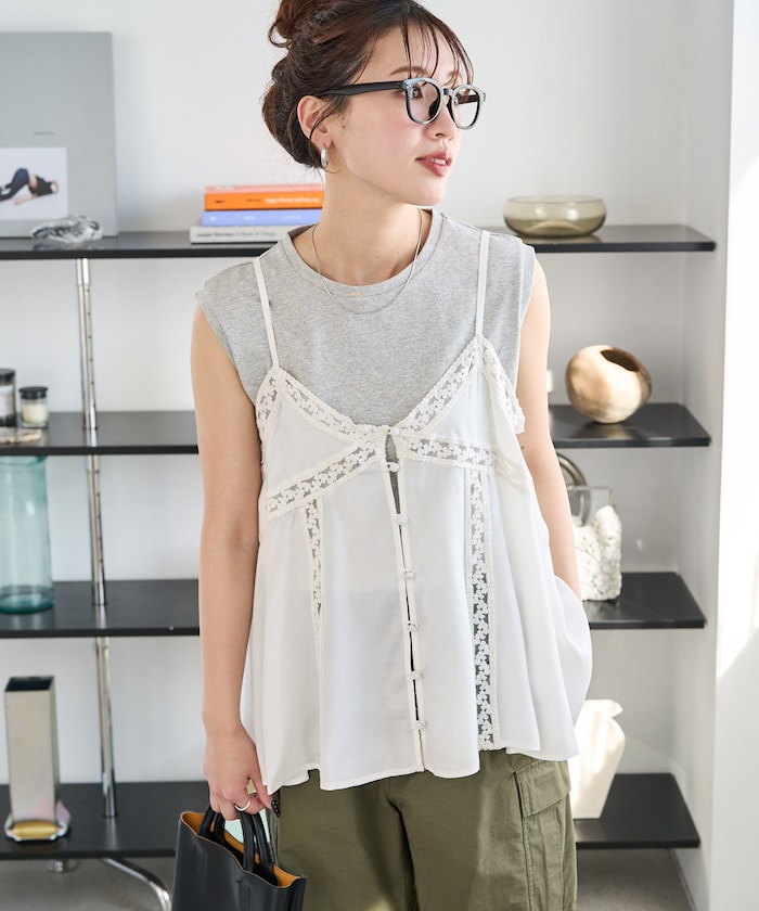 インドレーヨンシャンタンレースキャミビスチェ【限定展開】