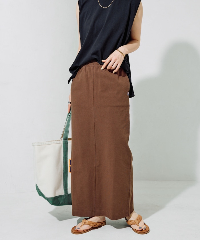 USA コットン Iライン スリット スカート【限定展開】