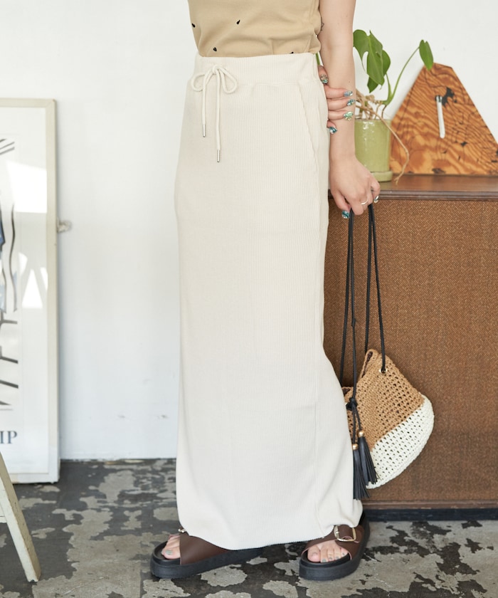 セルフ カット リブ タイト スカート【限定展開】