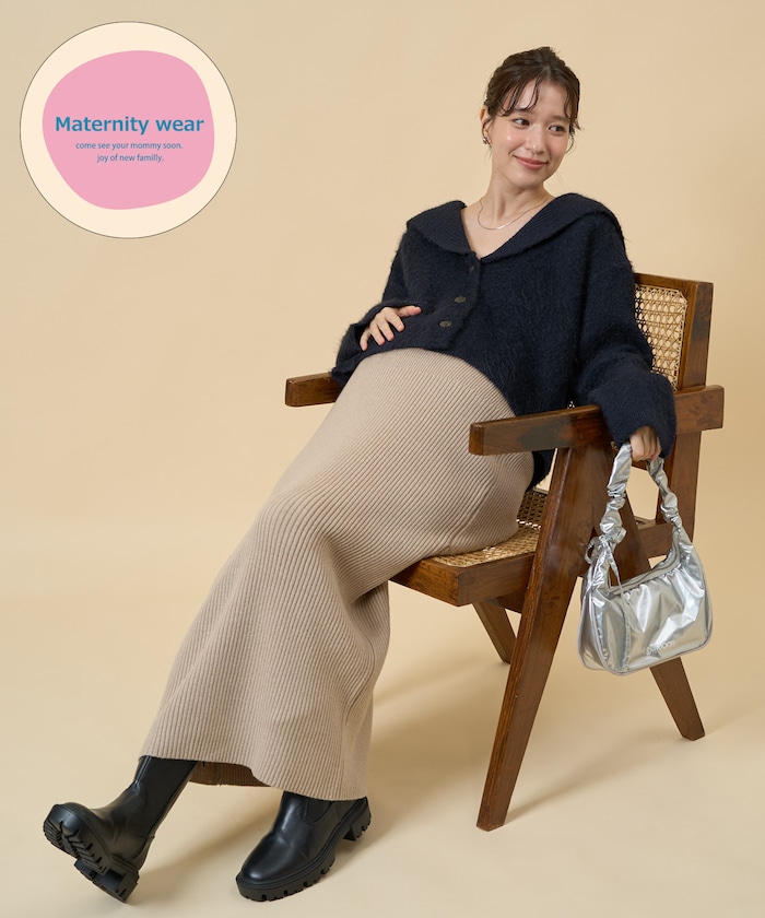 <吸湿発熱>マタニティ ニット スカート【限定展開】
